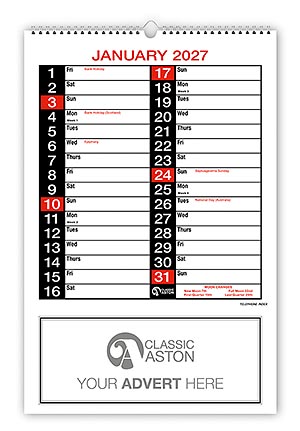 Business Calendar 183 from Aston with engagement date pad