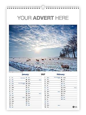 Fund Raising Wall Calendar Template A from the Aston Bespoke Range