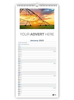 Fund Raising Slimline Wall Calendar Template F from the Aston Bespoke Range