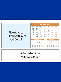 A5 Desk Template B for Name In Picture Calendars